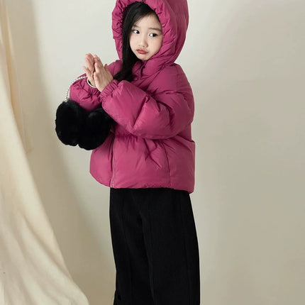 Winter Kids Warm Down Coats Autumn Children Cotton-Padded Jackets Boys Girls Clothing Baby Hooded Outerwear 3-12 Years