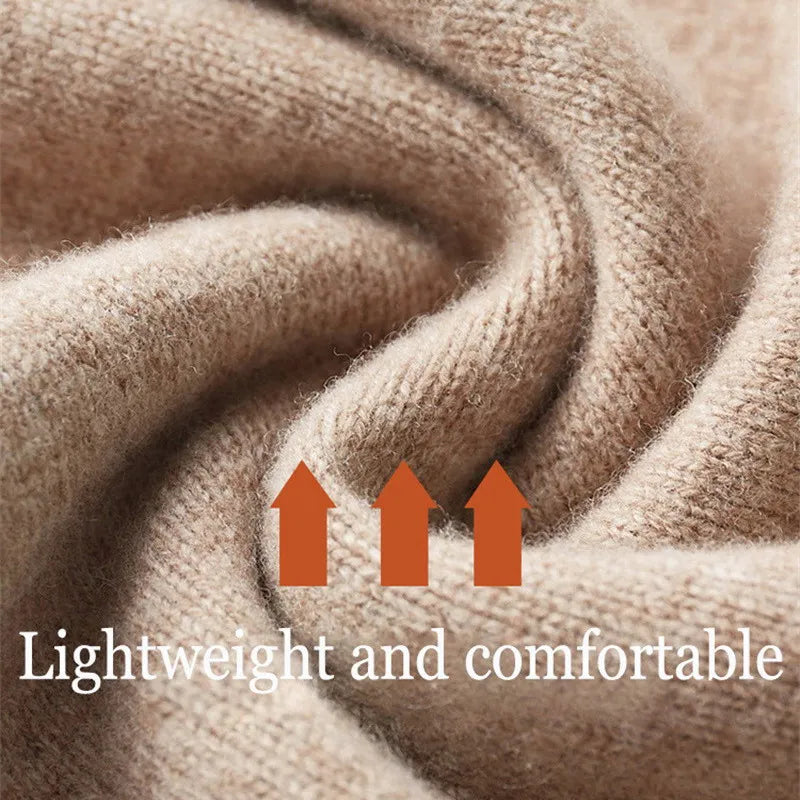 100% Soft Woolen Cashmere Men's Sweater Half-High Zipper Pullover Autumn Winter Warm Basic Knitted Jumper Pull Homme