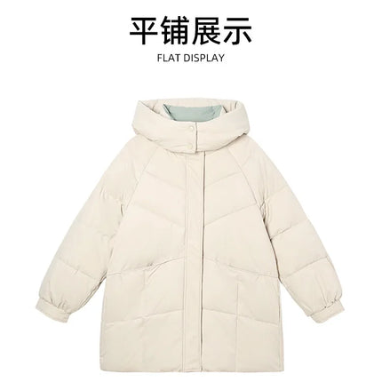 Winter New Down Long Jacket Women Warm Hooded Women's Cotton Padded Puffer Coat Fashion Temperament Overcoat Top