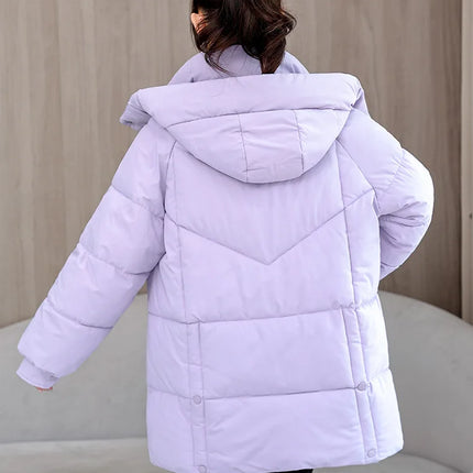 Winter New Down Long Jacket Women Warm Hooded Women's Cotton Padded Puffer Coat Fashion Temperament Overcoat Top