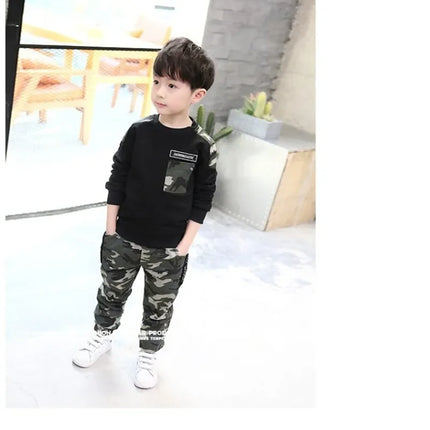 Kids Sport Clothing Sets Boys Tracksuit Autumn Camouflage Children Tops Pants 2Pcs Kit Outfit Teenager Boys Camouflage Tracksuit