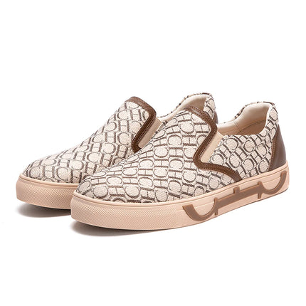 Shoes For Man Loafers Breathable cloth upperLeather elasticized adjustable mouthCH lettersLuxury brand men's shoes