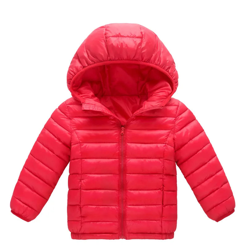 Winter Kids Warm Down Coats Autumn Children Cotton-Padded Jackets Boys Girls Clothing Baby Hooded Outerwear 3-12 Years