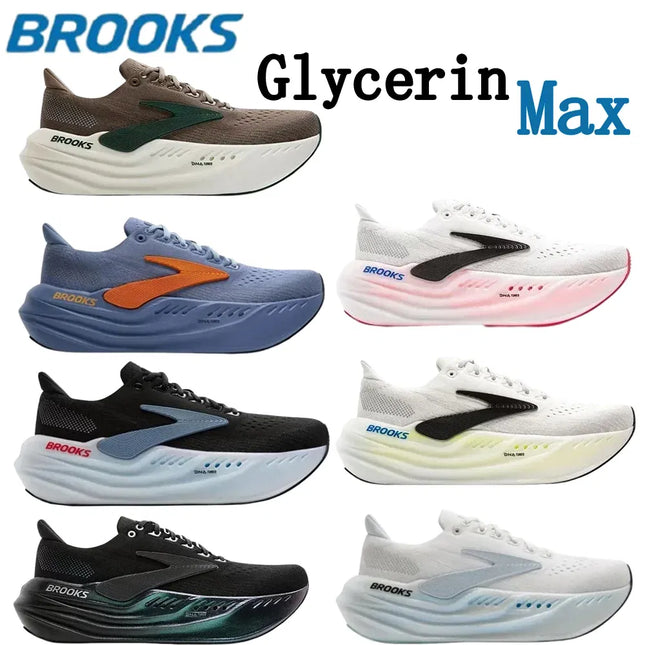 Color: Lavender, Shoe Size: 40 - OfficialBrooks Glycerin max sports shoes men shock absorption hundred women running thick bottom marathon wearable running shoes
