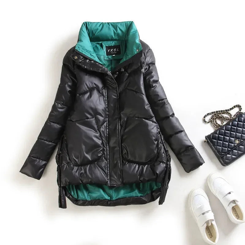 Winter Warm Coat Women's Fashion New Solid Color Hood Filled Down Cotton Coat Women's Clothing Winter Jacket Women Winter Coat