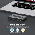 USB C Switch 2 Computers Share USB C & A Devices 10Gbps 4 Port USB 3.2 Switcher 2 PC for PC Laptop Share Keyboard Mo