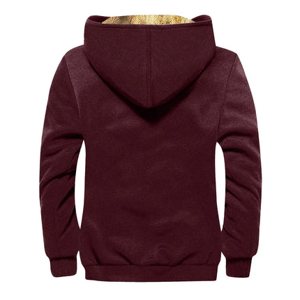Winter Lambswool Coats Thicken Warm Jackets Long Sleeve Zipper Hoodies Casual Sports Fleece Black Coat Hooded Men Women Jacket