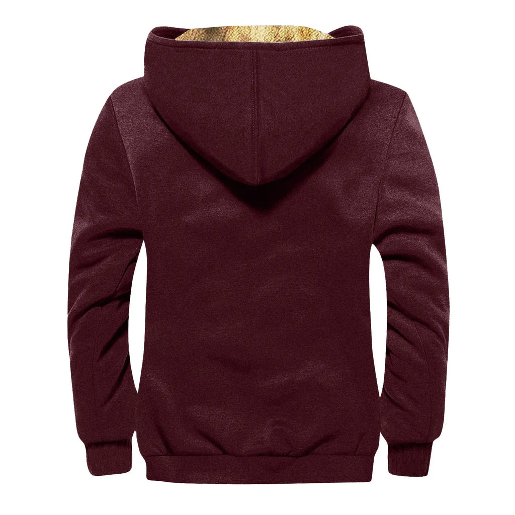 Winter Lambswool Coats Thicken Warm Jackets Long Sleeve Zipper Hoodies Casual Sports Fleece Black Coat Hooded Men Women Jacket