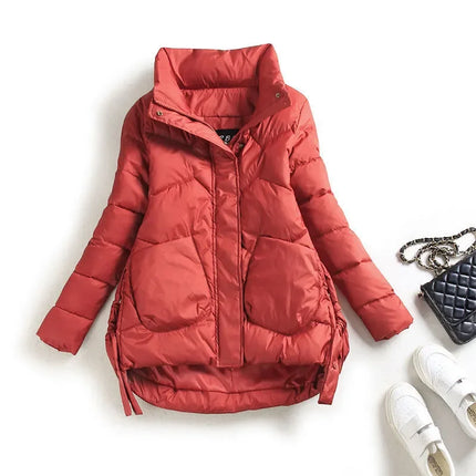 Winter Warm Coat Women's Fashion New Solid Color Hood Filled Down Cotton Coat Women's Clothing Winter Jacket Women Winter Coat