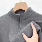 100% Soft Woolen Cashmere Men's Sweater Half-High Zipper Pullover Autumn Winter Warm Basic Knitted Jumper Pull Homme