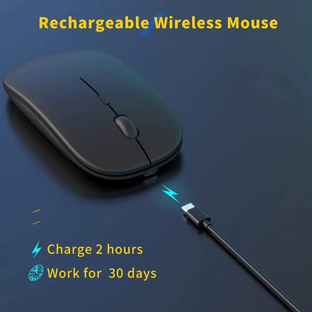 Wireless gaming mouse, quiet and magical, suitable for laptops and tablets, with battery powered and rechargeable versions