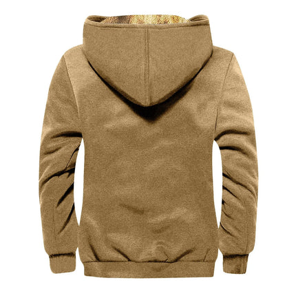 Winter Lambswool Coats Thicken Warm Jackets Long Sleeve Zipper Hoodies Casual Sports Fleece Black Coat Hooded Men Women Jacket