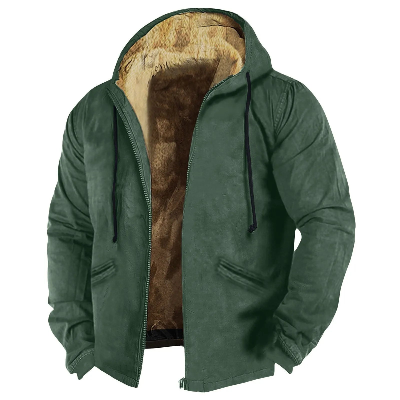 Winter Lambswool Coats Thicken Warm Jackets Long Sleeve Zipper Hoodies Casual Sports Fleece Black Coat Hooded Men Women Jacket