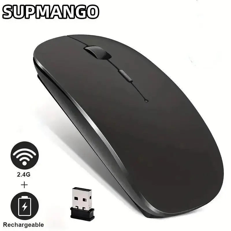 Wireless gaming mouse, quiet and magical, suitable for laptops and tablets, with battery powered and rechargeable versions