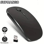 Wireless gaming mouse, quiet and magical, suitable for laptops and tablets, with battery powered and rechargeable versions