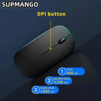 Wireless gaming mouse, quiet and magical, suitable for laptops and tablets, with battery powered and rechargeable versions