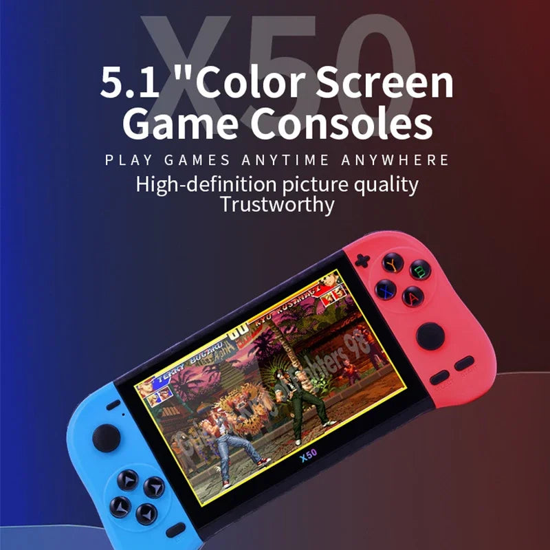 Portable Gaming Console with 5.1" HD Screen - Enjoy 30000+ Classic Retro Games Anywhere NEW X50/X50 MAX Handheld Retro Classic