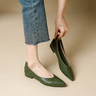 Female Shoes Large Size 2025 Pointedtoe Genuine Leather Flat Shoes Women Shallow Mouth Comfortable Women's Boat Shoes