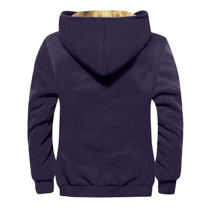 Winter Lambswool Coats Thicken Warm Jackets Long Sleeve Zipper Hoodies Casual Sports Fleece Black Coat Hooded Men Women Jacket