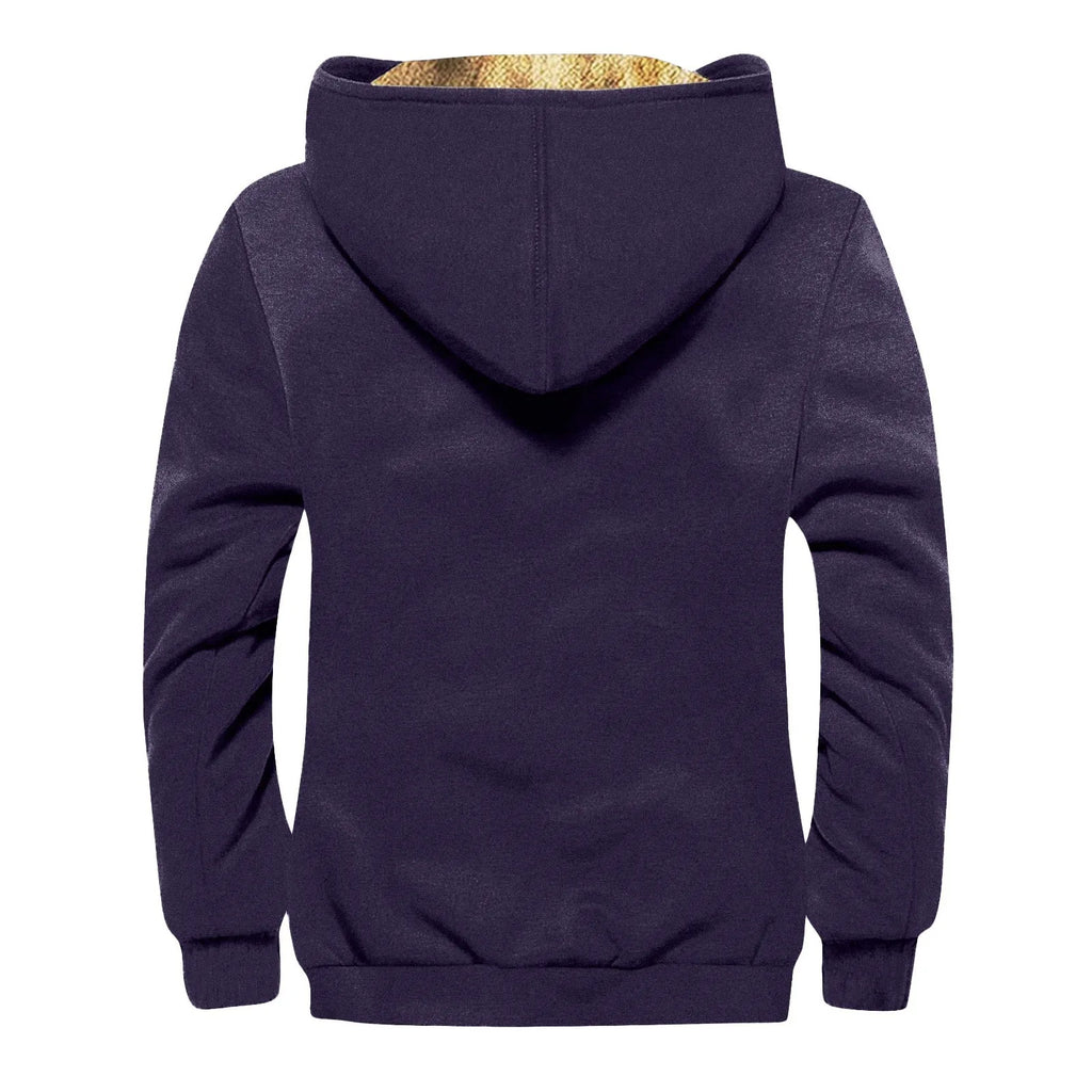 Winter Lambswool Coats Thicken Warm Jackets Long Sleeve Zipper Hoodies Casual Sports Fleece Black Coat Hooded Men Women Jacket