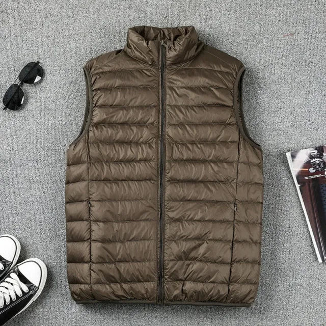 Winter Men Duck Down Vest 2024 Coat Ultralight Sleeveless Puffer Vest Jacket ultra thin warm lightweight down jacket Waistcoat