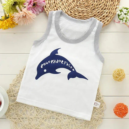 Color: Gold, Kid Size: 5 - Summer Kids Tops Clothes Tank Sleeveless Breathable Cotton Children T-shirt Vest Top Clothing Outfit Cartoon Boys Girls 0-7Years