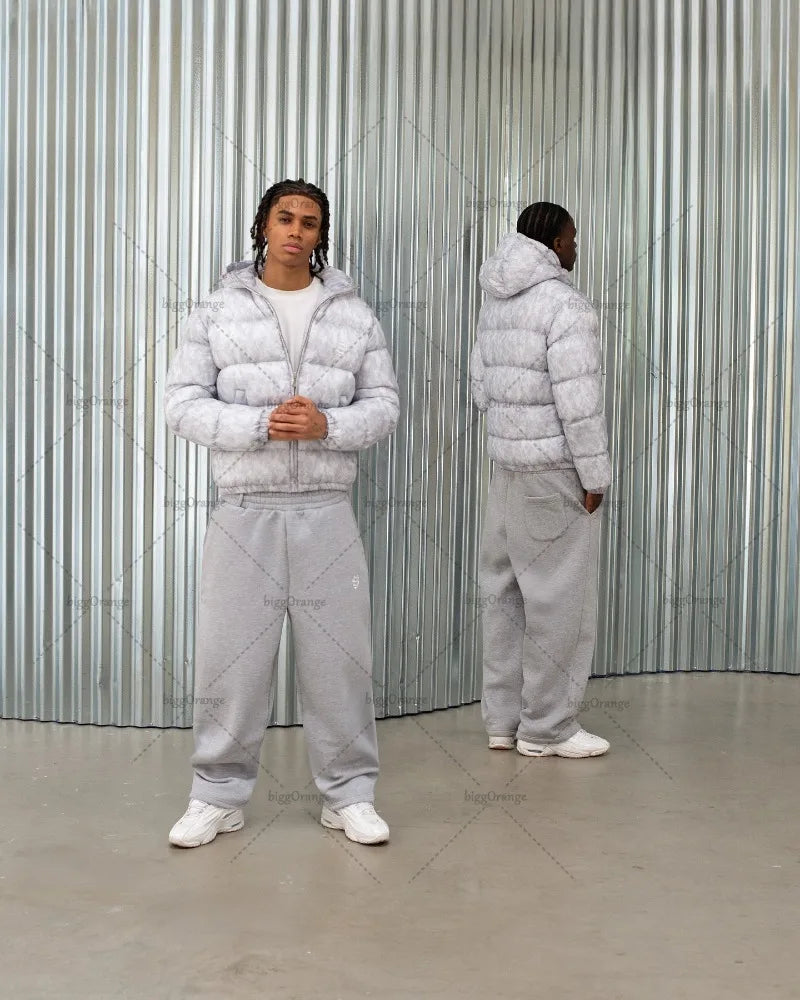 European American Hip-hop Solid Color Casual Trendy Loose Jacket Men Y2K Retro Harajuku Streetwear Oversized Zipper Coat Women