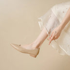 Female Shoes Large Size 2025 Pointedtoe Genuine Leather Flat Shoes Women Shallow Mouth Comfortable Women's Boat Shoes