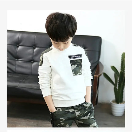 Kids Sport Clothing Sets Boys Tracksuit Autumn Camouflage Children Tops Pants 2Pcs Kit Outfit Teenager Boys Camouflage Tracksuit