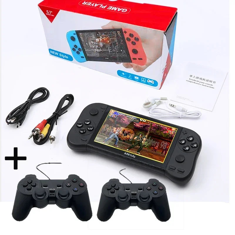 Portable Gaming Console with 5.1" HD Screen - Enjoy 30000+ Classic Retro Games Anywhere NEW X50/X50 MAX Handheld Retro Classic
