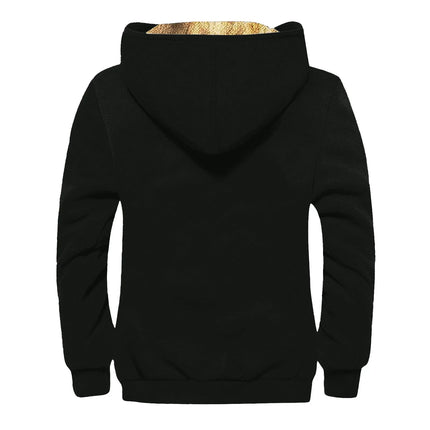 Winter Lambswool Coats Thicken Warm Jackets Long Sleeve Zipper Hoodies Casual Sports Fleece Black Coat Hooded Men Women Jacket
