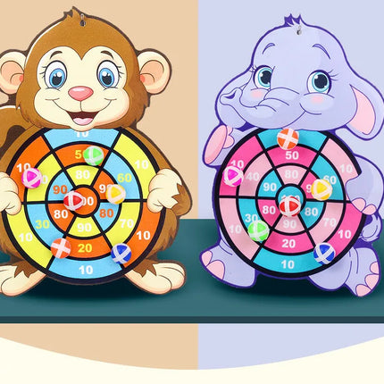 Child Montessori Toys for Kids 2 to 4 Years Old Cartoon Animal Dart Board Sticky Ball Family Interactive Educational Toys Baby