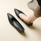 Female Shoes Large Size 2025 Pointedtoe Genuine Leather Flat Shoes Women Shallow Mouth Comfortable Women's Boat Shoes