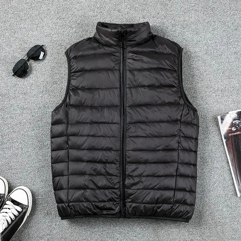 Winter Men Duck Down Vest 2024 Coat Ultralight Sleeveless Puffer Vest Jacket ultra thin warm lightweight down jacket Waistcoat