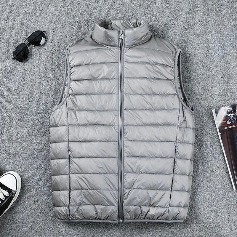 Winter Men Duck Down Vest 2024 Coat Ultralight Sleeveless Puffer Vest Jacket ultra thin warm lightweight down jacket Waistcoat