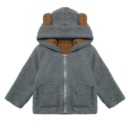 Kids Winter Coats 2024 Children Outerwear Boy Girls Warm Soft Solid Jacket Baby Girls Bear Ears Hooded Jackets Children Clothing