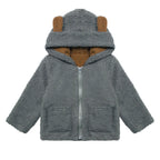 Kids Winter Coats 2024 Children Outerwear Boy Girls Warm Soft Solid Jacket Baby Girls Bear Ears Hooded Jackets Children Clothing