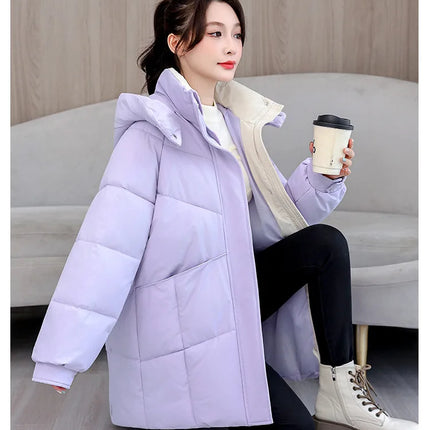 Winter New Down Long Jacket Women Warm Hooded Women's Cotton Padded Puffer Coat Fashion Temperament Overcoat Top