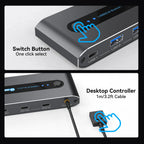 USB C Switch 2 Computers Share USB C & A Devices 10Gbps 4 Port USB 3.2 Switcher 2 PC for PC Laptop Share Keyboard Mo