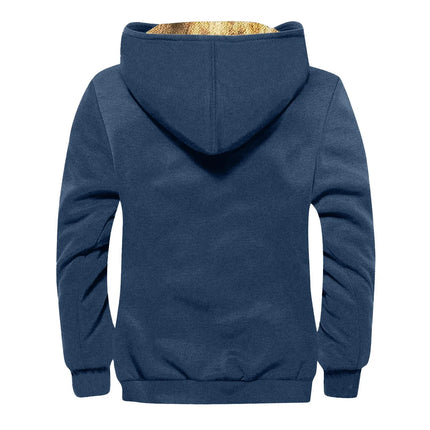 Winter Lambswool Coats Thicken Warm Jackets Long Sleeve Zipper Hoodies Casual Sports Fleece Black Coat Hooded Men Women Jacket