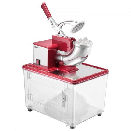 Commercial Ice Crusher 661LBS/H, 350W Electric Snow Cone Machine with 4 Blades, 2000RPM Stainless Steel Shaved Ice Machine with 11 Gal Crushed-Ice Box, for Family Restaurants Bars, Red