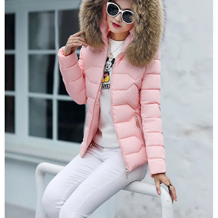2022 New Winter Jacket Women Faux Fur Hooded Parka Coats Female Long Sleeve Thick Warm Snow Wear Jacket Coat Mujer Quilted Tops