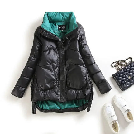 Winter Warm Coat Women's Fashion New Solid Color Hood Filled Down Cotton Coat Women's Clothing Winter Jacket Women Winter Coat