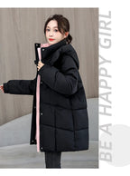 Winter New Down Long Jacket Women Warm Hooded Women's Cotton Padded Puffer Coat Fashion Temperament Overcoat Top