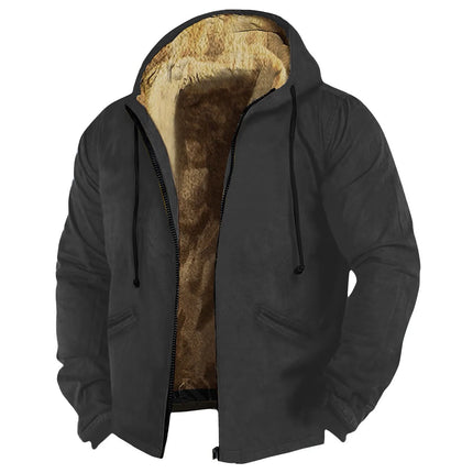 Winter Lambswool Coats Thicken Warm Jackets Long Sleeve Zipper Hoodies Casual Sports Fleece Black Coat Hooded Men Women Jacket
