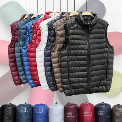 Winter Men Duck Down Vest 2024 Coat Ultralight Sleeveless Puffer Vest Jacket ultra thin warm lightweight down jacket Waistcoat