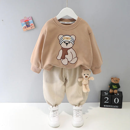 Baby Clothes Suit Autumn Boys Clothing Children Tracksuits Kid Cartoon bear Top Pants 2Pcs/Set 0-5years Casual Costume Kids Set