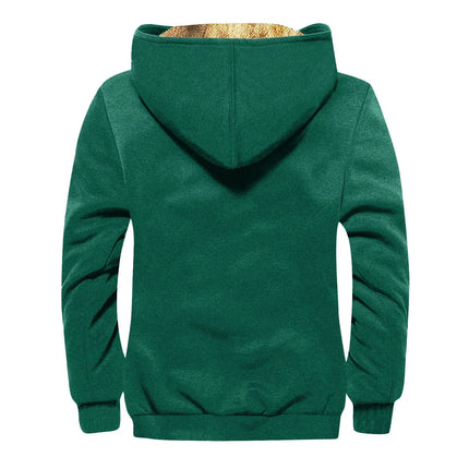 Winter Lambswool Coats Thicken Warm Jackets Long Sleeve Zipper Hoodies Casual Sports Fleece Black Coat Hooded Men Women Jacket