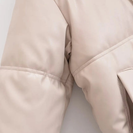 Winter Women's Cold Coat Winter Jackets For Women 2023 Warm Leather PU Parkas Winter Coat Promotion Female Outerwear