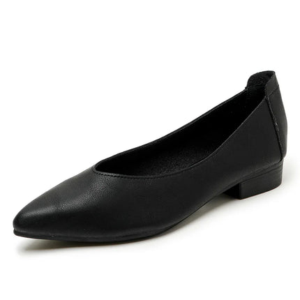 Female Shoes Large Size 2025 Pointedtoe Genuine Leather Flat Shoes Women Shallow Mouth Comfortable Women's Boat Shoes